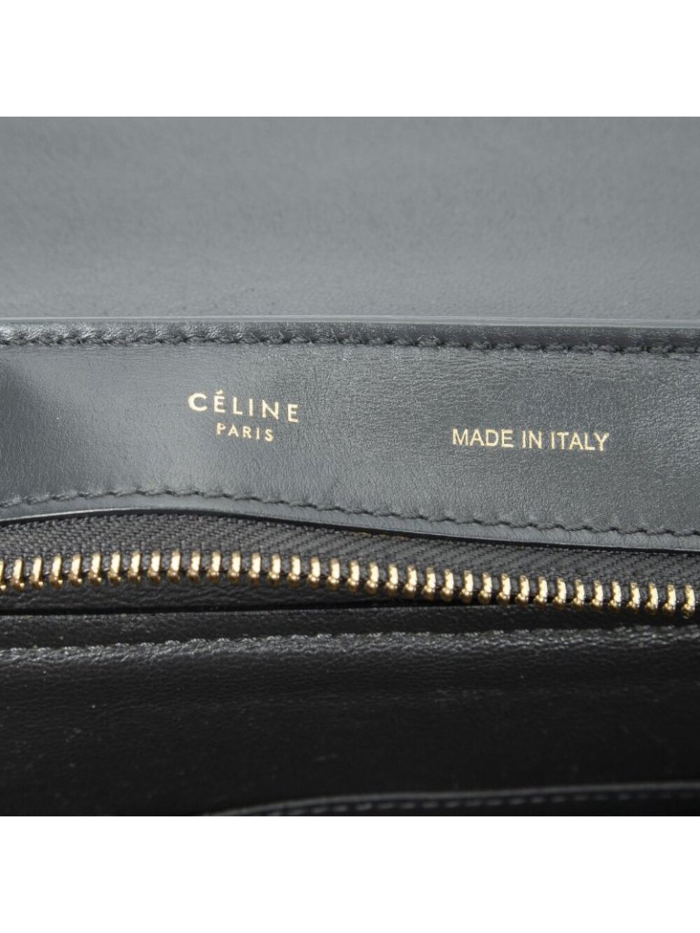 Celine Tricolor Trapeze Gray Light Green Ivory Calfskin Leather Messenger - Picture 10 of 10